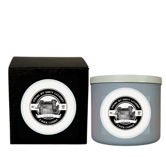 AIRING MY DIRTY LAUNDRY (FRESH LINEN) TRIPLE WICK CANDLE - Picture 2 of 2